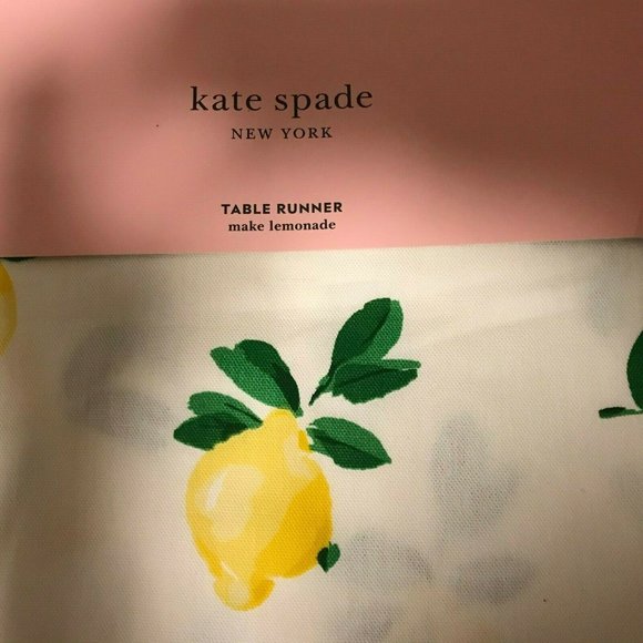 New Kate Spade Make Lemonade Table Runner 90x15" - Picture 6 of 10